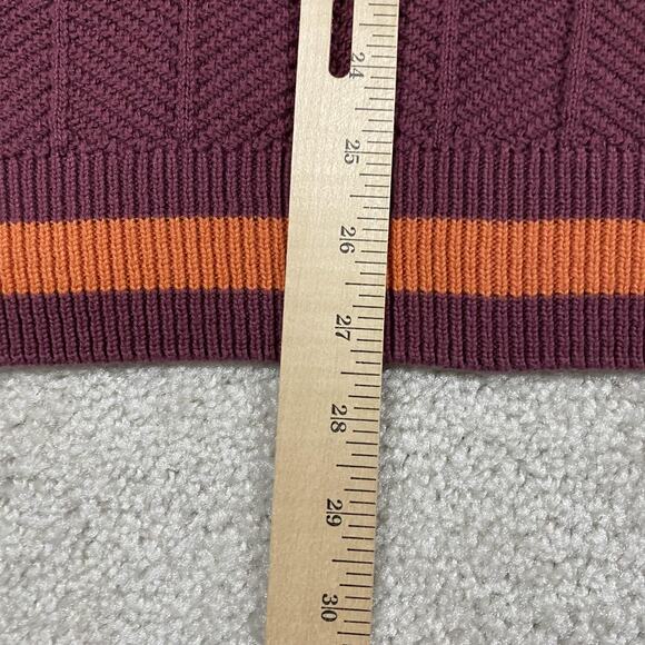 VTG Virginia Tech Sweater Vest Mens L Maroon Orange NCAA College Football Knit - Picture 6 of 7